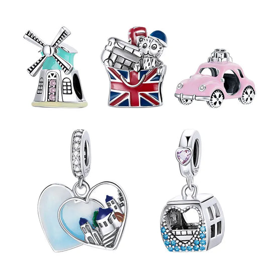 925 Sterling Silver Travel London Charm