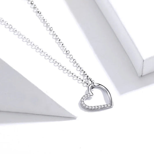 925 Sterling Silver The shape of love Chain Necklace