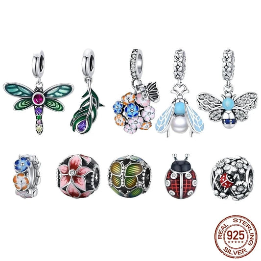 925 Sterling Silver Shiny Dragonfly Charm