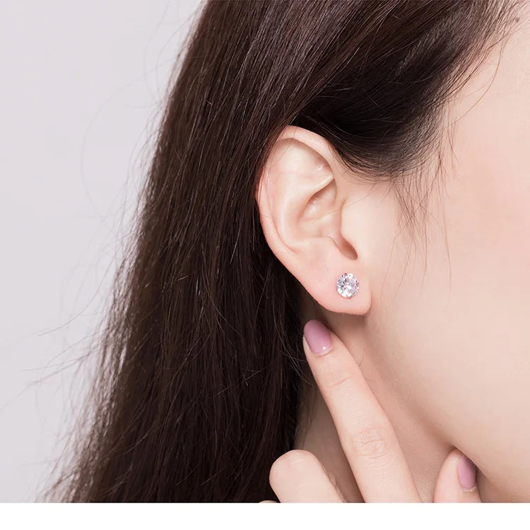 925 Clear Cubic Zirconia Women Statement Earrings