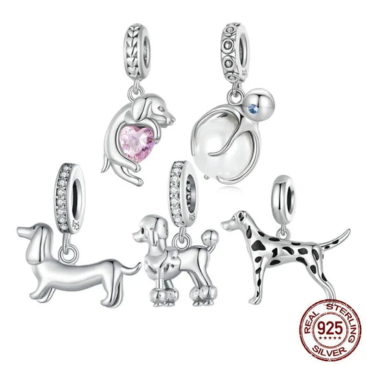 925 Sterling Silver Pet Dog Charm