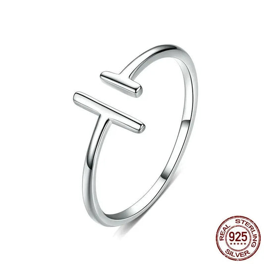 925 Sterling Silver Simple Minimalist Open Adjustable Finger Ring