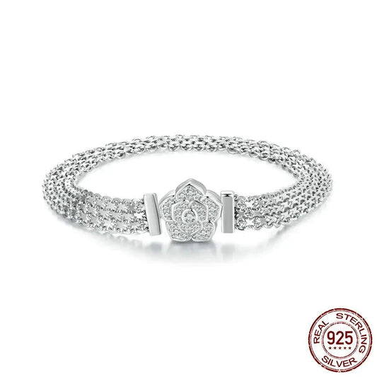 925 Sterling Silver Rose Basic Bracelet